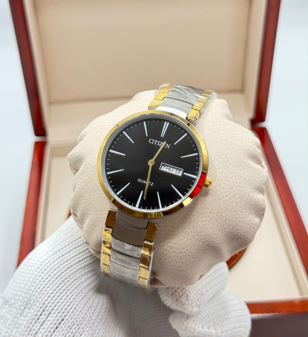 CITIZEN Quartz Watch — Black Dial Classic